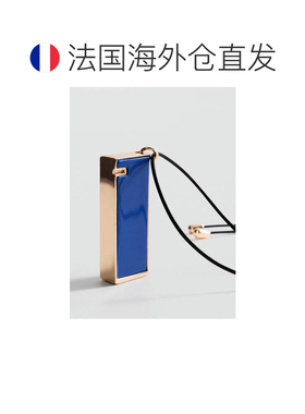 自营欧洲直邮MANGO 女士蓝色锌合金金属片吊坠项链