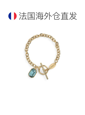 自营欧洲直邮Ralph Lauren拉夫劳伦 女士金色/蓝色标志宝石柔性手
