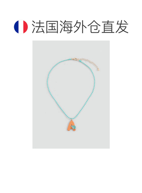 自营欧洲直邮MANGO 女士橙色铁质字母吊坠项链