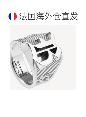 欧洲直邮BALENCIAGA（巴黎世家）古董银梅尔罗斯图章戒指