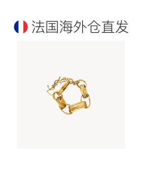 自营欧洲直邮YSL圣罗兰 女士古金色黄铜叶片链条手链