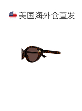 美国直邮Gucci 古驰 女士 猫眼醋纤太阳眼镜 brown棕色 舒适时尚