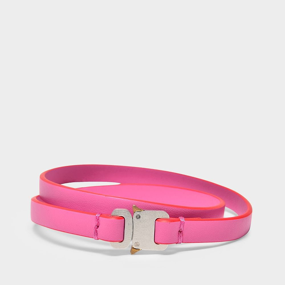 欧洲直邮ALYXMicro Buckle Belt in Pink Leather - 图2