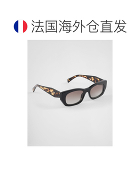自营欧洲直邮Prada普拉达 女士无烟煤灰渐变醋酸纤维字母标识太阳