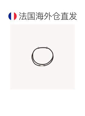 自营欧洲直邮YSL圣罗兰 深棕色/氧化镍色鳄鱼皮双圈手链男女通用