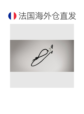 自营欧洲直邮GUCCI古驰 Interlocking男女同款925银黑色棉绳手链