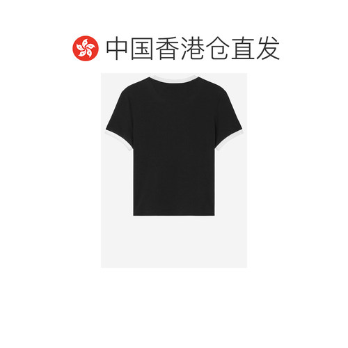 1h可退 香港直邮versace 范思哲 女士 弹力圆领T恤 10226561A1668 - 图1
