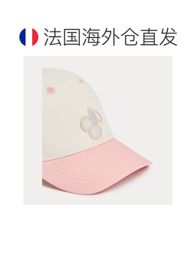 自营欧洲直邮Bonpoint Arnold女孩白色/粉色棉质樱桃贴片棒球帽