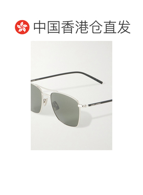 香港直邮Saint Laurent 圣罗兰 男士 飞行员镀银太阳眼镜 SL86600