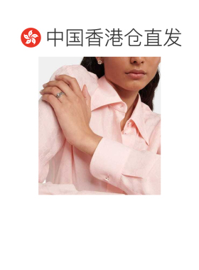 1h可退 香港直邮Gucci 古驰 女士 双G花朵纯银托帕石珍珠母戒指 0