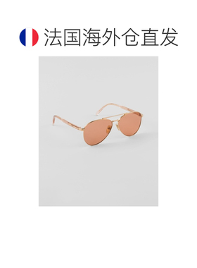 自营欧洲直邮Prada普拉达 男士陶土色金属LOGO标识太阳眼镜墨镜