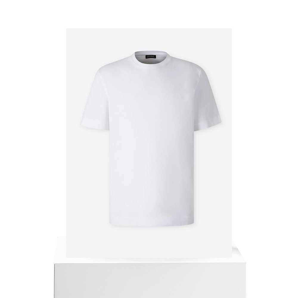 1h可退 香港直邮Zegna 杰尼亚 男士 Logo刺绣棉针织T恤 UG360A2G7 - 图3