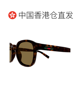 香港直邮Gucci 古驰 男士 棕色 Institutional Logo 太阳镜 GG210