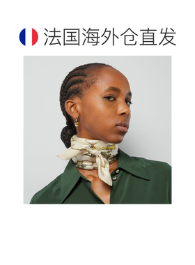 自营欧洲直邮Gucci古驰女士象牙色和五彩花卉和动物真丝围巾