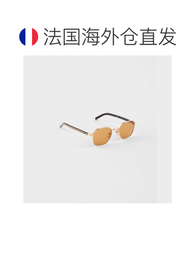 自营欧洲直邮PRADA普拉达 男士蜂蜜色镜片金属标志性金属牌太阳镜