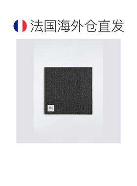 欧洲直邮自营COS 男士灰色羊毛羊绒人字纹围巾配饰