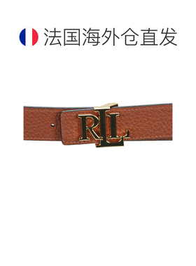 欧洲直邮Lauren Ralph Lauren拉夫劳伦女士真皮双色平滑扣皮带