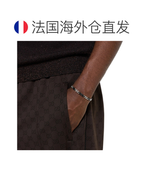自营欧洲直邮GUCCI古驰 Interlocking女士银色925银GG互扣手链