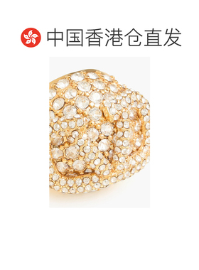 香港直邮valentino 华伦天奴 女士 VLOGO 18克拉镀金水晶戒指 W2J