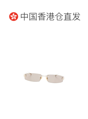 1h可退 香港直邮Balenciaga 巴黎世家 女士 金色金属太阳眼镜 858