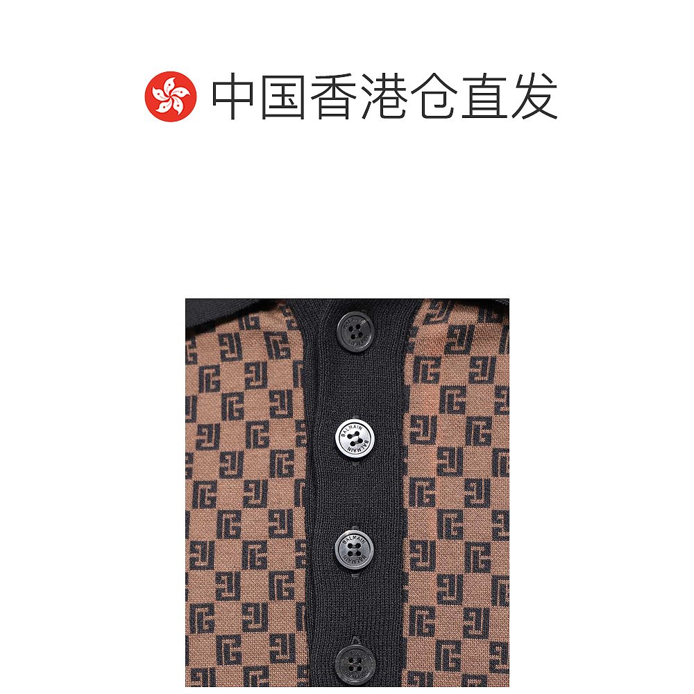 香港直邮Balmain 短袖Polo衫 BH0GB070JH18 - 图1