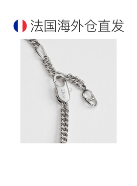 自营1h可退 欧洲直邮Dior迪奥 CD Icon男士银色黄铜细链手链