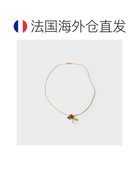 自营欧洲直邮PRADA普拉达 女士金色/多色珐琅金属项链