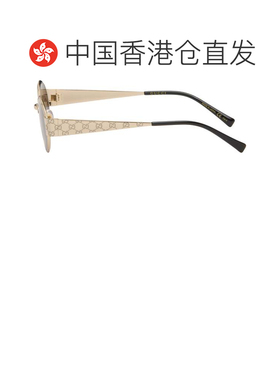 香港直邮1h可退 Gucci 古驰 男士 金色 ssima Metal Round 太阳镜