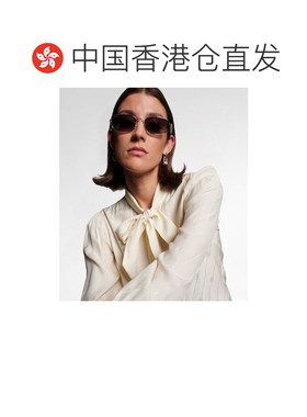 1h可退 香港直邮Gucci 古驰 女士 竹节水晶装饰矩形太阳眼镜