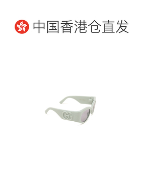 1h可退 香港直邮GUCCI 女士眼镜 GG1544S003 AW2024 白色 徽标太