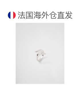 自营欧洲直邮Prada普拉达 Eternal Gold系列白金色黄金蛇形迷你戒