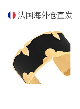 自营欧洲直邮LV路易威登 Crown女士黑色金属老花花朵图案手镯
