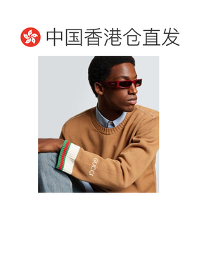 香港直邮Gucci 古驰 男士 徽标矩形太阳眼镜 red红色 舒适时尚