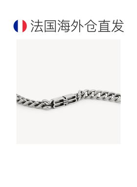 自营欧洲直邮Balenciaga巴黎世家 Bb Icon男士银色黄铜细链手链
