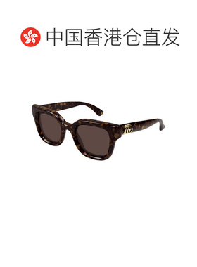 1h可退 香港直邮Gucci 古驰 女士 几何框太阳镜 GG1828S brown棕