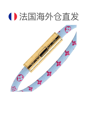 自营欧洲直邮LV路易威登 Confidential女士蓝色帆布手链