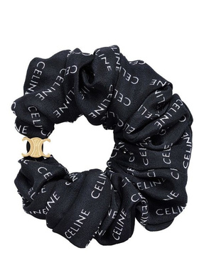欧洲直邮Celine思琳丝绸手镯凯旋门拼接黑色字母印花简约时尚配饰