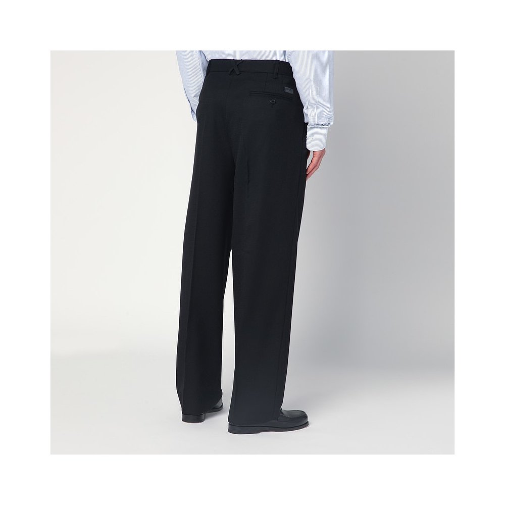 1h可退 香港直邮Kenzo 高田贤三 男士 黑色羊毛裤子 FF65PA2149ID - 图0