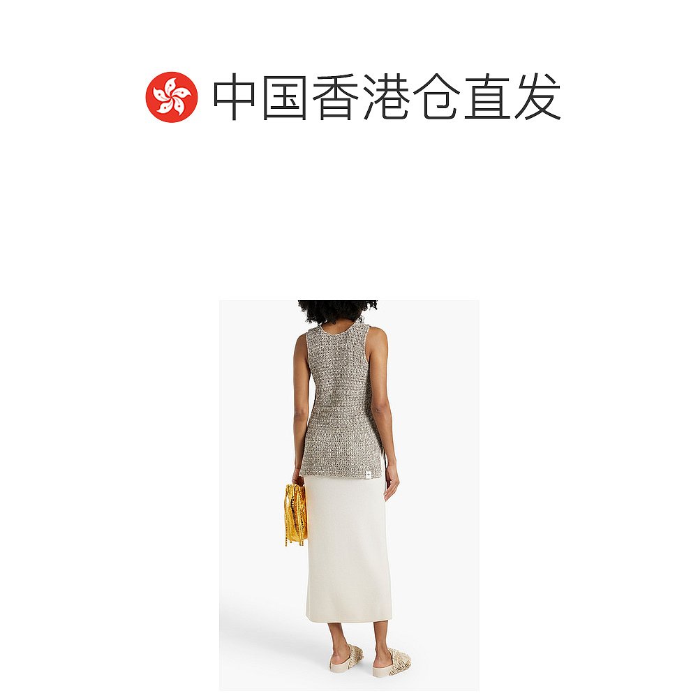 香港直邮Jil Sander 吉尔 桑达 女士 纱线钩花棉混纺上衣 J40NL01 - 图1