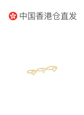 香港直邮TORY BURCH 女士戒指 168080700 AW2025 金色 四叶草叠戴