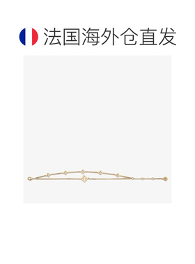 自营欧洲直邮Fendi芬迪 Forever Fendi女士金色金属双链手链