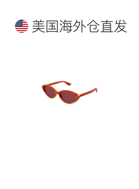 1h可退 美国直邮Gucci 古驰 女士 猫眼醋纤太阳眼镜 orange橙色