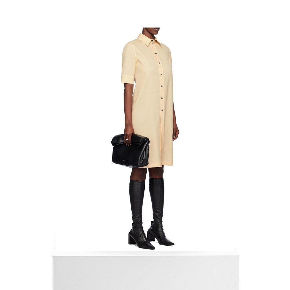 1h可退 香港直邮Jil Sander 吉尔 桑达 女士 衬衫式初剪羊毛连衣 - 图3