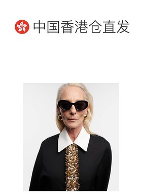 1h可退 香港直邮Celine 思琳 女士 椭圆形太阳眼镜 black黑色 舒