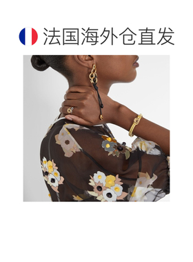 自营欧洲直邮Fendi芬迪 EverRound Fendi女士黄色皮革手镯