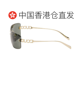 1h可退 香港直邮Gucci 古驰 女士 金色 Block Bending 太阳镜 GG2
