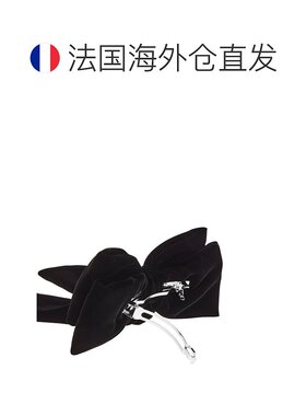 自营欧洲直邮Balenciaga巴黎世家 Holli女士黑色丝绒BB标识蝴蝶结