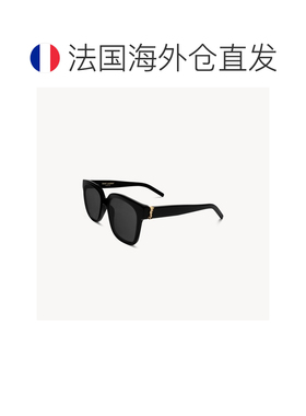 自营欧洲直邮YSL圣罗兰 SL M40男士亮黑色醋酸纤维加厚镜框太阳镜