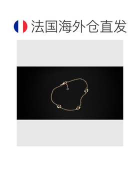 自营欧洲直邮GUCCI古驰 Interlocking 18K黄金互扣双G链条手链男