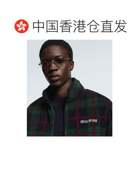 1h可退 香港直邮Miu Miu 缪缪 男士 徽标矩形太阳眼镜 metal金属